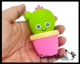 Cute Cactus Squishy Toy - Sand Filled Pot Base and Air Filled Plant