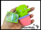 Cute Cactus Squishy Toy - Sand Filled Pot Base and Air Filled Plant