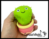 Cute Cactus Squishy Toy - Sand Filled Pot Base and Air Filled Plant