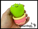 Cute Cactus Squishy Toy - Sand Filled Pot Base and Air Filled Plant