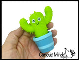 Cute Cactus Squishy Toy - Sand Filled Pot Base and Air Filled Plant
