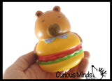 Capybara Burger Food Slow Rise Squishy Toy - Memory Foam Spongy Stress Fidget Ball