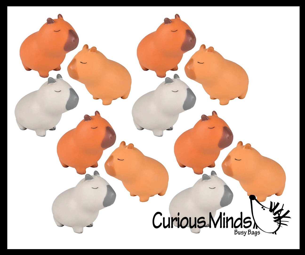 2 Piezas Juguete Antiestrés Squishy De Capibara - Aprieta Y Estira, TPR No Tóxico, 8.5x7.5 Cm, Regalo Divertido Para Niños Y Adultos