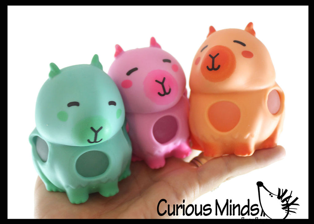 Capybara Squishy Blob Mesh Ball with Soft Web - Squishy Fidget Ball