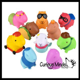 Capybara Animal Figurines Dressed Up - Cute Little Animal Figures for Decoration / Gifts or Party Favors