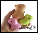Capybara Family Set of 3 - Mama and Babies - Mini Slow Rise Squishy Toy - Memory Foam Spongy Stress Fidget Ball
