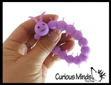 Stretchy Caterpillar Bracelets Animal Puffer Stretchy Noodle Toys - Fun Long Stretch Toys - Soft & Flexible - Fidget Sensory Toy - Stretchy Noodle String Bracelet Jewelry