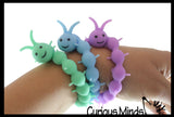 Stretchy Caterpillar Bracelets Animal Puffer Stretchy Noodle Toys - Fun Long Stretch Toys - Soft & Flexible - Fidget Sensory Toy - Stretchy Noodle String Bracelet Jewelry