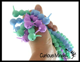 Stretchy Caterpillar Bracelets Animal Puffer Stretchy Noodle Toys - Fun Long Stretch Toys - Soft & Flexible - Fidget Sensory Toy - Stretchy Noodle String Bracelet Jewelry