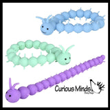 Stretchy Caterpillar Bracelets Animal Puffer Stretchy Noodle Toys - Fun Long Stretch Toys - Soft & Flexible - Fidget Sensory Toy - Stretchy Noodle String Bracelet Jewelry
