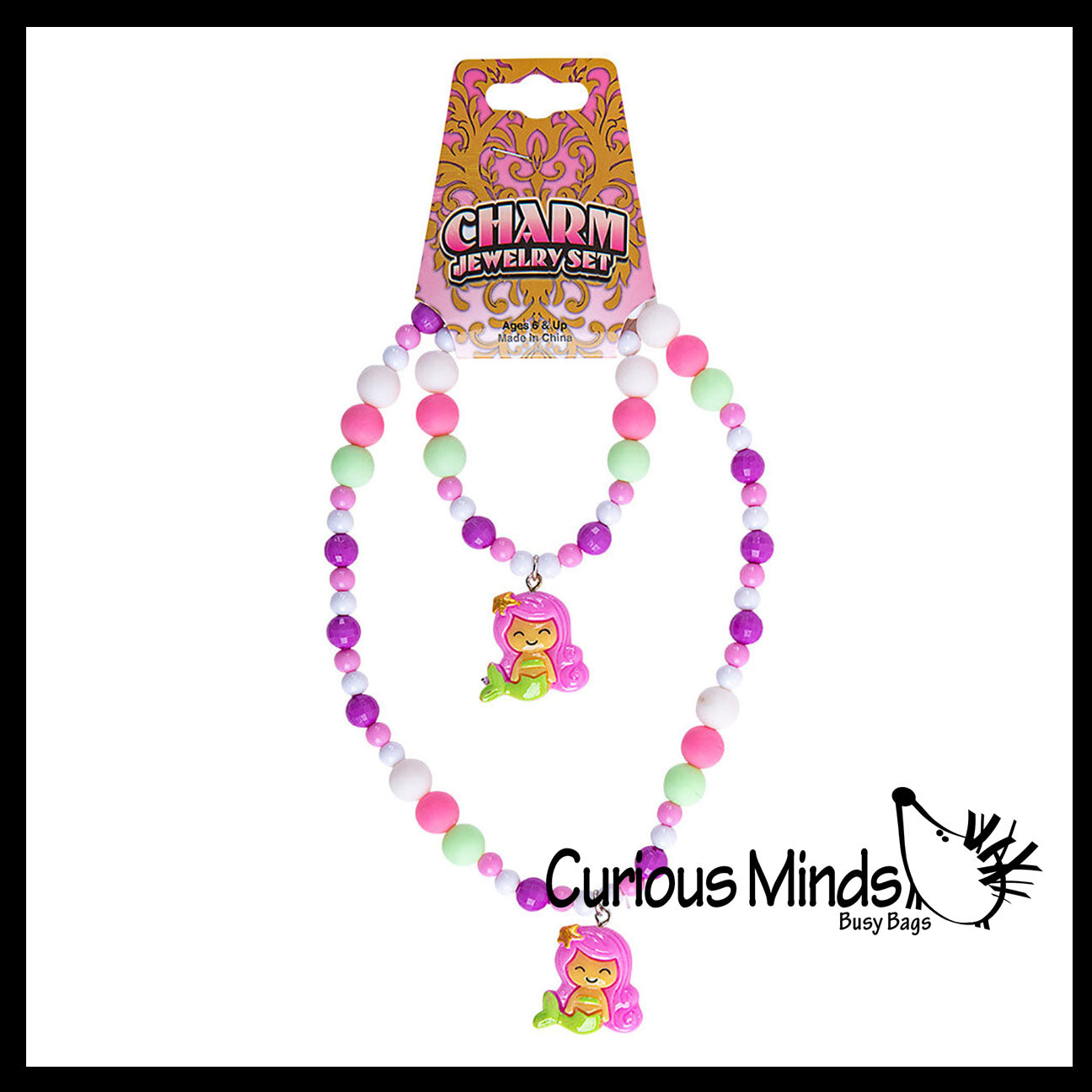 Charm bracelet on sale and necklace set