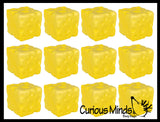 Slow Rise Foam 2.75" Squishy Cheese Fidget Stress Toy - Squish Memory Foam Cube
