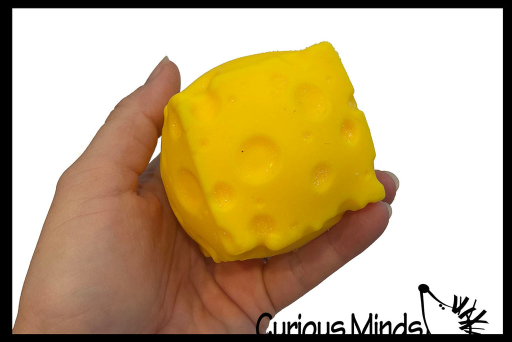 Doh Filled 3" Squishy Cheese Fidget Stress Toy - Squish Cube