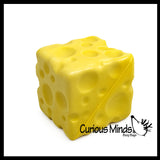 Slow Rise Foam 2.75" Squishy Cheese Fidget Stress Toy - Squish Memory Foam Cube