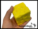 Slow Rise Foam 2.75" Squishy Cheese Fidget Stress Toy - Squish Memory Foam Cube