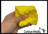 Slow Rise Foam 2.75" Squishy Cheese Fidget Stress Toy - Squish Memory Foam Cube