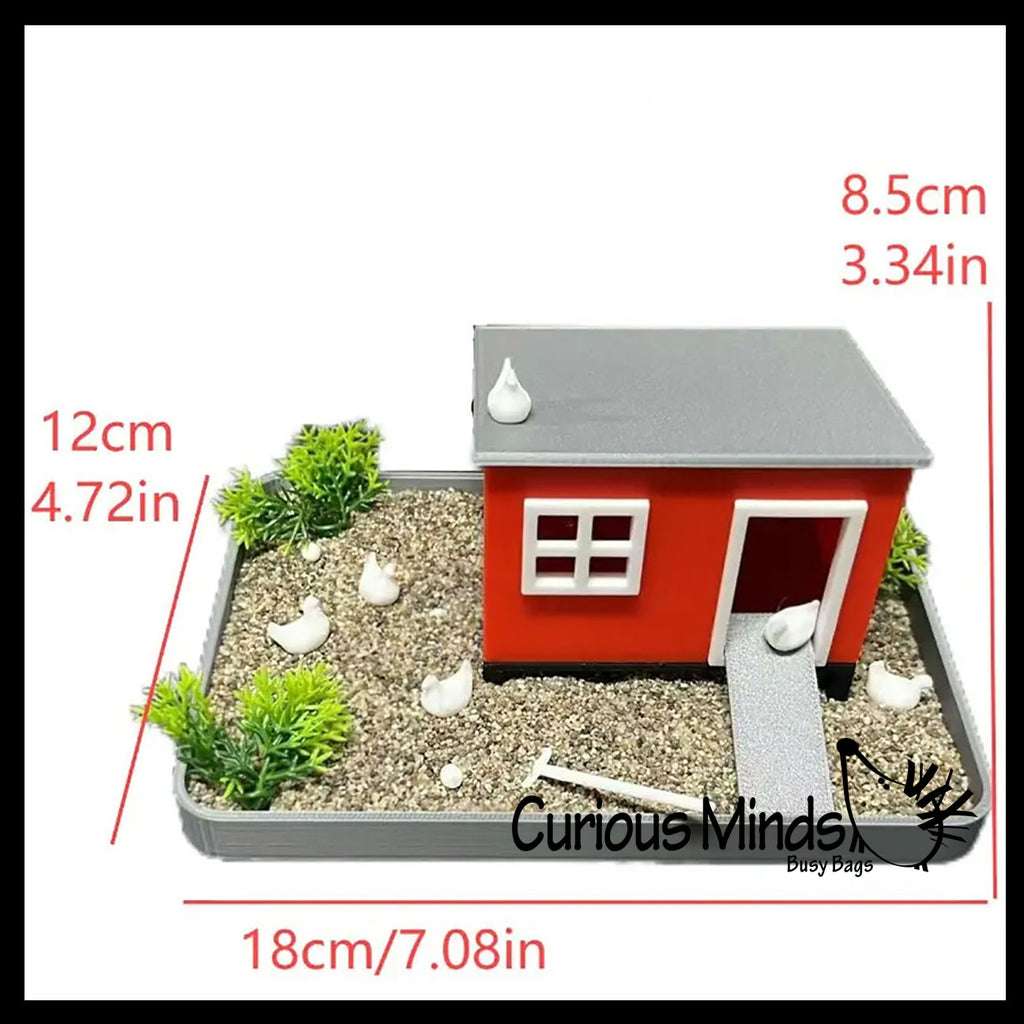 LAST CHANCE LIMITED STOCK - Chicken Coop Zen Garden - Fun Meditation Sensory Soothing Desk Toy Cute Mindfulness