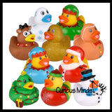 Christmas Rubber Duckies Mix - Santa, Reindeer, Snowman, Gingerbread and More - Cute Holiday Party Favor Decoration Gifts