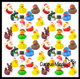 Christmas Rubber Duckies Mix - Santa, Reindeer, Snowman, Gingerbread and More - Cute Holiday Party Favor Decoration Gifts