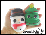 Christmas Soft Doh Squishy Balls - Christmas Tree and Snowman -  Soft Shaving Cream Doh Filled Stretch Ball - Ultra Squishy and Moldable Relaxing Sensory Fidget Stress Toy