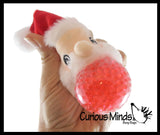 Plush Christmas Themed Water Bead Filled Squeeze Stress Balls - Sensory, Stress, Fidget Toy Bubble Blow