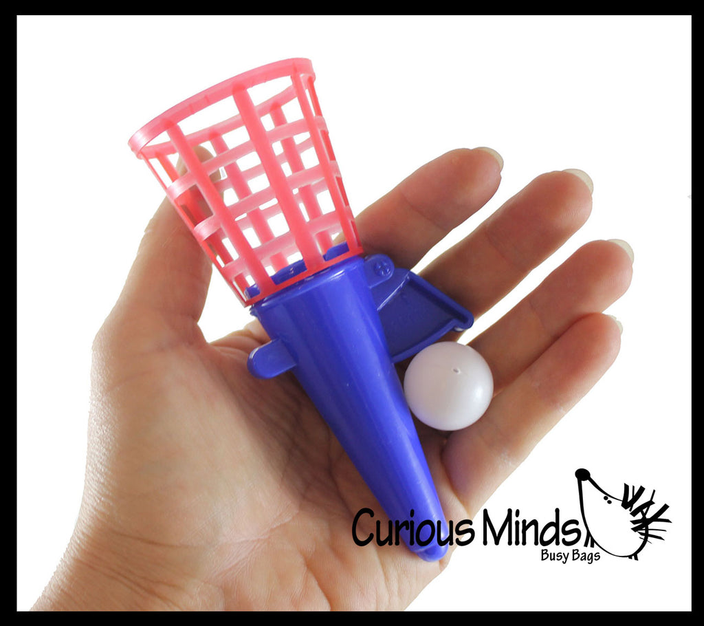 Click Ball and Catch Toy - Shoot Ball Up and Catch it In the Net - Ball Launcher Gun