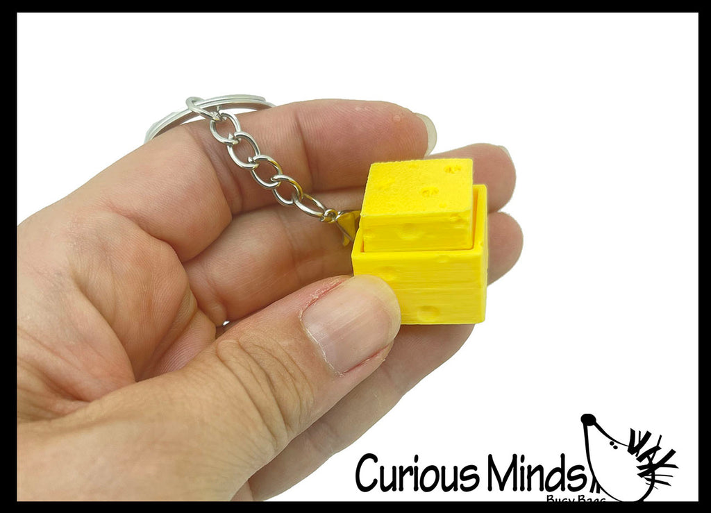 Cheese Keyboard Key Fidget Clicker  - Toy - Key Cap Click on Keychain Cute Gift