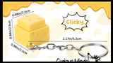 Cheese Keyboard Key Fidget Clicker  - Toy - Key Cap Click on Keychain Cute Gift