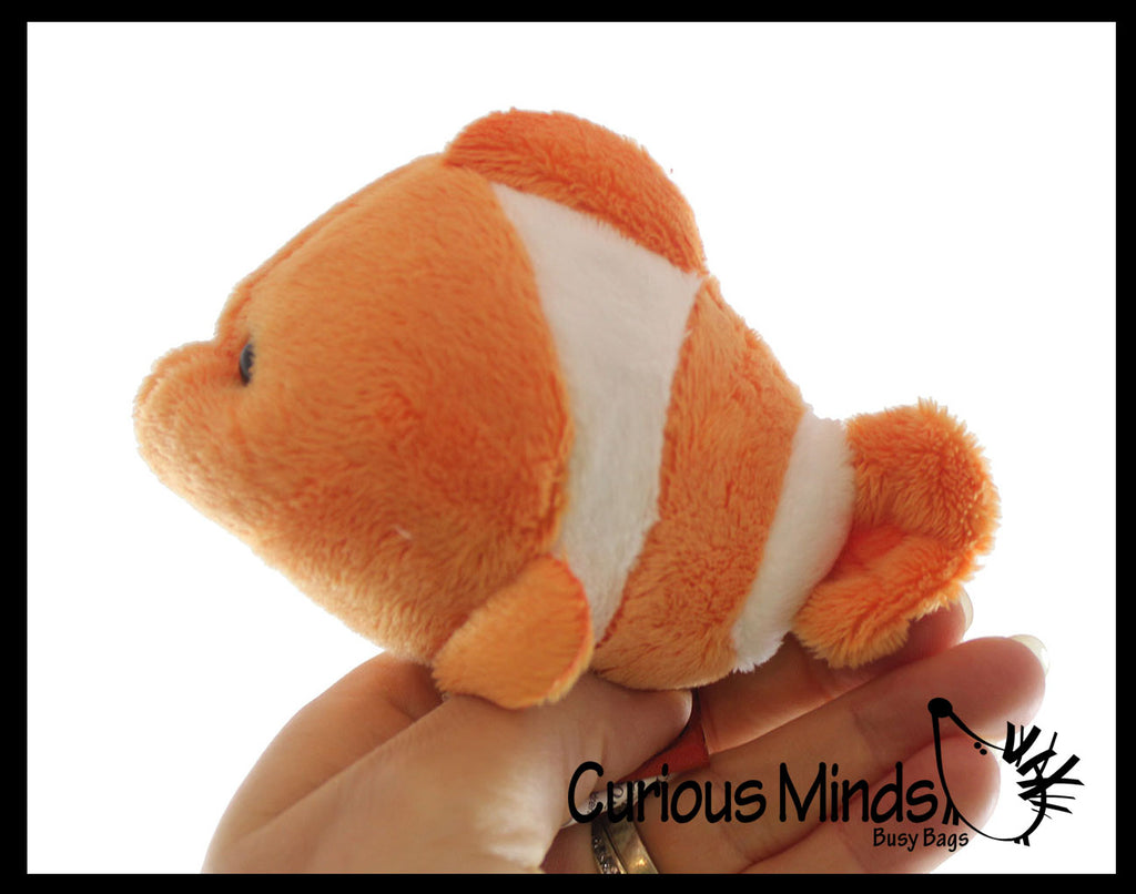 Cute Clownfish Plush Stuffed Animals- Adorable Mini Plushie Ocean Sealife Stuffie Orange Striped Fish