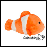 Cute Clownfish Plush Stuffed Animals- Adorable Mini Plushie Ocean Sealife Stuffie Orange Striped Fish