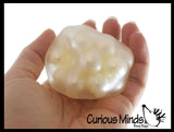 Clutching Pearls Crunchy Bead Sensory Ball - Fidget Toy Clear Skin with Hard Plastic Beads