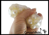 Clutching Pearls Crunchy Bead Sensory Ball - Fidget Toy Clear Skin with Hard Plastic Beads