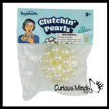 Clutching Pearls Crunchy Bead Sensory Ball - Fidget Toy Clear Skin with Hard Plastic Beads