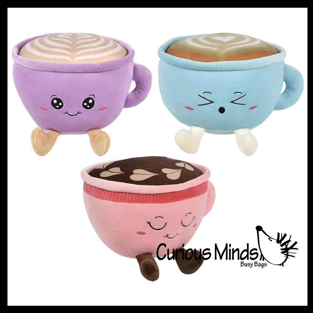 Coffee Cup Plush Toy - Cute Latte Mug Stuffed Animals - Adorable Cafe Decor Theme Gift Coffee Art