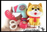 NEW - Large Corgi Dog Cute Toy Pet in Basket - Pretend Play Toy Doggy Playset