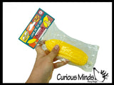 NEW - Corn on the Cob Squishy Squeeze Stress Ball Soft Doh Filling - Like Shaving Cream - Sensory, Fidget Toy