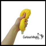 NEW - Corn on the Cob Squishy Squeeze Stress Ball Soft Doh Filling - Like Shaving Cream - Sensory, Fidget Toy