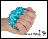 Crunchy Bead Sensory Ball - Fidget Toy Clear Skin with Hard Plastic Beads