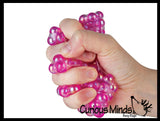Crunchy Bead Sensory Ball - Fidget Toy Clear Skin with Hard Plastic Beads