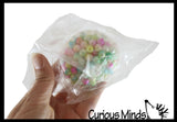 Crunchy Rainbow Bead Sensory Ball - Fidget Toy Clear Skin with Hard Plastic Beads