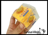 Crunchy Cheese Cube Fidget Squishy Ball - Loud Crunch Sound ASMR