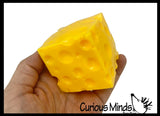 Crunchy Cheese Cube Fidget Squishy Ball - Loud Crunch Sound ASMR