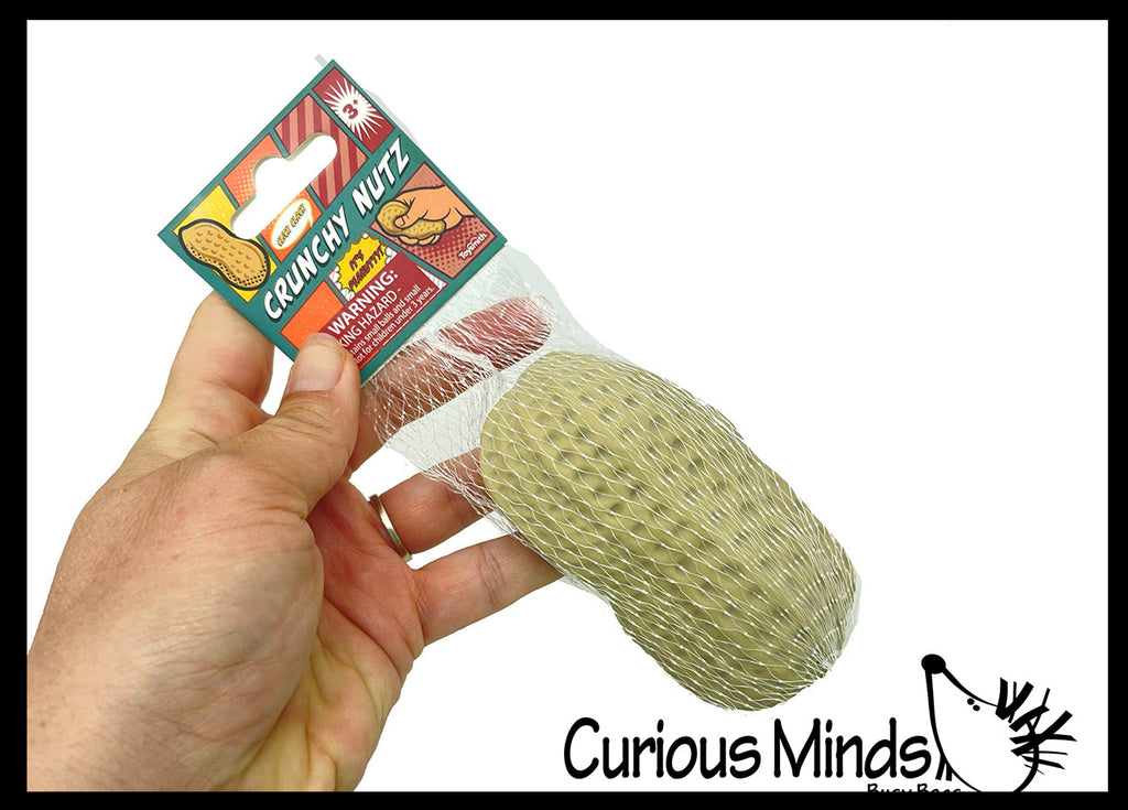 Peanut Hard Bead Crunchy Nutz Sensory Ball - Fidget Toy with Hard Plastic Beads Loud Crunch
