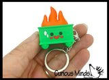 Dumpster Fire Keyboard Key Fidget Clicker  - 3D Printed Cute Click on Keychain Coworker Gift Funny