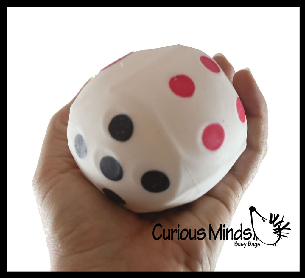 Dice Squishy Squeeze Stress Ball Soft Doh Filling - Like Shaving Cream - Sensory, Fidget Toy