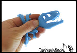 Dinosaur Fossil Animal Puffer Stretchy Noodle Toys - Dino Skeleton Bones - Fun Long Stretch Toys - Soft & Flexible - Fidget Sensory Toy - Stretchy Noodle String