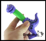 Cute Dinosaur Neck Pull and Pop Snap Animal Expanding Flexible Accordion Tube Toy - Free Play - Open Ended Fidget Toy Dino
