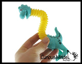Cute Dinosaur Neck Pull and Pop Snap Animal Expanding Flexible Accordion Tube Toy - Free Play - Open Ended Fidget Toy Dino