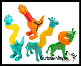Cute Dinosaur Neck Pull and Pop Snap Animal Expanding Flexible Accordion Tube Toy - Free Play - Open Ended Fidget Toy Dino