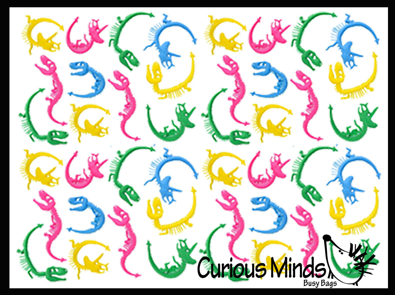 Dinosaur Fossil Animal Puffer Stretchy Noodle Toys - Dino Skeleton Bon ...